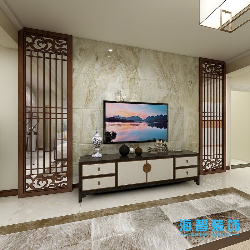 技術(shù)學(xué)院四室兩廳新中式風(fēng)格裝修效果圖
